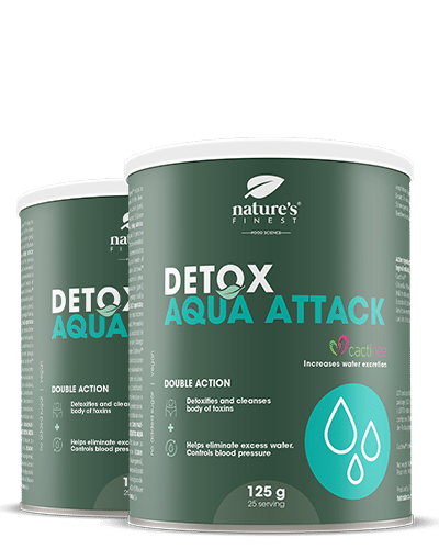 Detox Aqua Attack 1+1 , Αποτοξίνωση , Αδυνάτισμα , Μείωση Παρακράτησης Νερού , Φόρμουλα Cactinea™ , +27% Εκκένωσης Νερού , Indicaxanthin , 250g