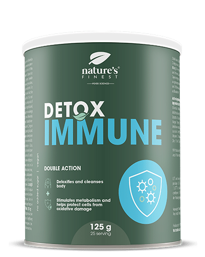 Detox Immune , Πακέτο ενίσχυσης του ανοσοποιητικού συστήματος , Βότανο του γαϊδουροκόριτσου , Χλωρέλλα ,Τζίντζερ , Ψευδάργυρος , Βιταμίνη C , 125g
