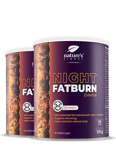 Night FatBurn Extreme , Νυχτερινή καύση λίπους , Χάστε βάρος καθώς κοιμάστε , Μείωση μέσης , Εκχύλισμα Morosil® , 1+1 , 250g
