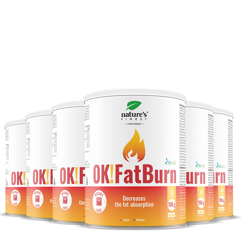 100% Ποτό FatBurn | 6x OK!FatBurn® | με ID-Alg® και L-Καρνιτίνη | Καλύτερα Προϊόντα Καύσης Λίπους στην Ελλάδα | από Nature's Finest